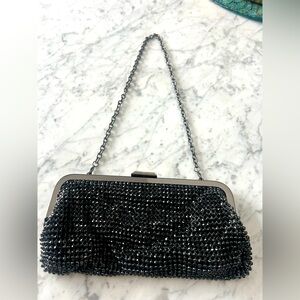 Elegant Black Beaded Clutch